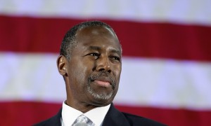 Republican presidential candidate Dr. Ben Carson defending one of his many controversial remarks
